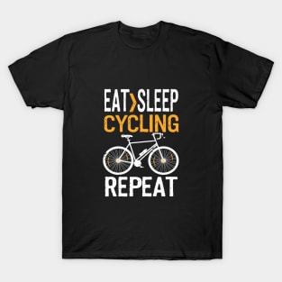 Eat Sleep Cycling Repeat Design T-Shirt